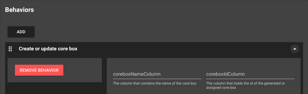 Create or Update Core Box