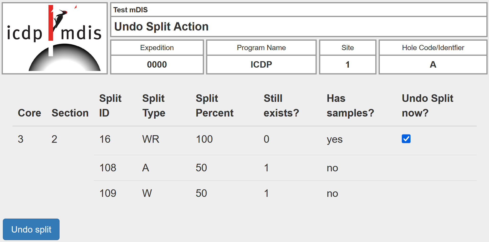 Undo Splitting