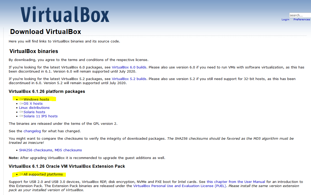 Download VirtualBox