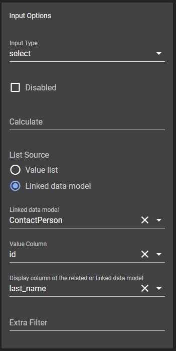 Form Input - select source (Linked model)