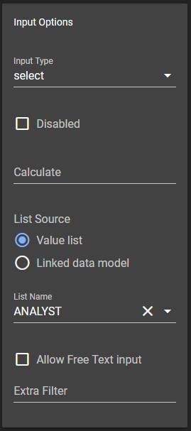 Form Input - select source (ValueList)